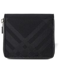 Burberry - Check-pattern Leather Wallet - Lyst