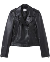 Claudie Pierlot レザー ライダースジャケット ブラック | Lyst