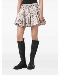 AllSaints - Abstract-Print Pleated Mini Skirt - Lyst