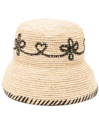 Chloé - Embroidered Raffia Sun Hat - Lyst