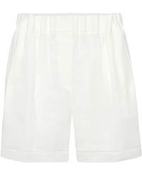 Brunello Cucinelli - Elasticated-waist Cotton Shorts - Lyst