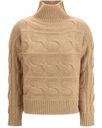 Max Mara - Cable-Knit Roll-Neck Sweater - Lyst