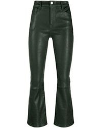 FRAME - Le Crop Leather Flared Trousers - Lyst
