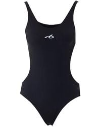 Balenciaga - Logo-Print Cut-Out Swimsuit - Lyst