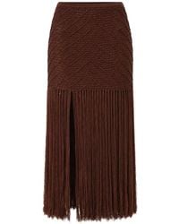 Devon Windsor - Crochet-Knit Fringed Maxi Skirt - Lyst
