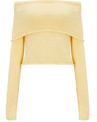 SER.O.YA - Off-Shoulder Long-Sleeved Sweater - Lyst