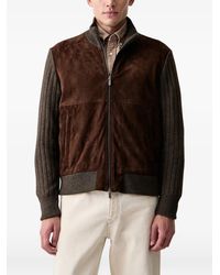 Paul & Shark - Suede-Panelled Ribbed-Knit Jacket - Lyst
