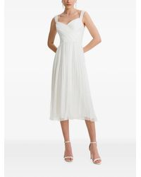 Framboise - Arllen Pleated Lace-Up Midi Dress - Lyst