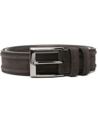 Canali - Ceinture En Cuir À Boucle Carrée - Lyst