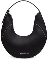 KARL LAGERFELD - Pebbled-Texture Curved Tote Bag - Lyst