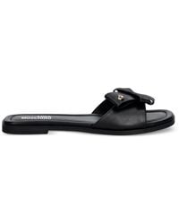 Love Moschino - Bow-Detail Heart-Plaque Sandals - Lyst