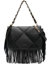 La Carrie - Isabel Gewatteerde Schoudertas Met Franje - Lyst
