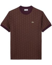 Lacoste - Monogram-Jacquard T-Shirt - Lyst