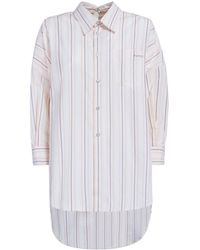Marni - Logo-embroidered Striped Cotton Shirt - Lyst