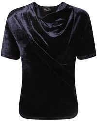 Giorgio Armani - Draped Velvet T-Shirt - Lyst