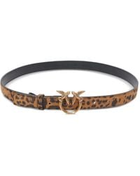 Pinko - Leopard-Print Love-Birds Belt - Lyst