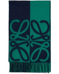 Loewe - Anagram-Detail Fringed-Hem Scarf - Lyst
