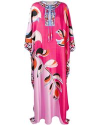 Emilio Pucci Langer Kaftan mit Print - Pink
