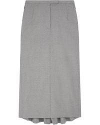 Dries Van Noten - Pleated Tailored Midi Skirt - Lyst