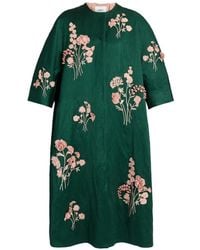 Erdem - Embroidered Textured-Satin Coat - Lyst