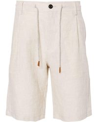 Eleventy - Drawstring-waist Linen Shorts - Lyst