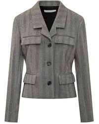 Ferragamo - Herringbone Multi-Pocket Jacket - Lyst