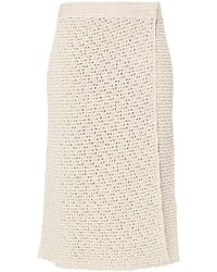 Bottega Veneta - Crochet Cotton Midi Skirt - Lyst