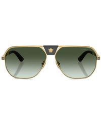 Versace - Greca-Detail Pilot-Frame Sunglasses - Lyst