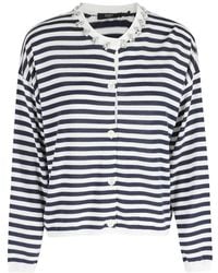 Seventy - Striped Embellished Cardigan - Lyst