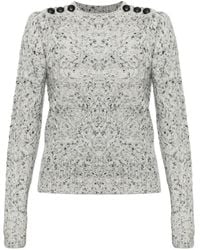 Isabel Marant - Anastasia Button-Embellished Cable-Knit Sweater - Lyst
