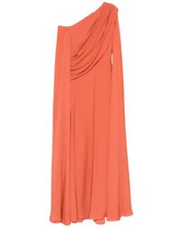 Elie Saab - Double Georgette Draped One-Shoulder Maxi Dress - Lyst