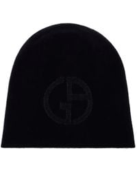 Giorgio Armani - Kaschmirbeanie mit Logo-Stickerei - Lyst