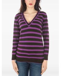 Fred Perry - Striped V-Neck Sweater - Lyst