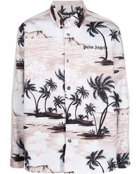 Palm Angels - Overhemd Met Palmboomprint - Lyst