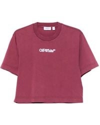 Off-White c/o Virgil Abloh - Logo-Print Cropped T-Shirt - Lyst