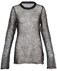 Yohji Yamamoto - Open-Knit Long-Sleeve Sweater - Lyst