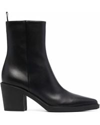 Gianvito Rossi - Dylan Leren Enkellaarzen - Lyst