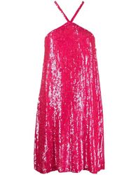 P.A.R.O.S.H. - Sequin-embellished Halter Mini Dress - Lyst