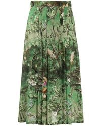 Alberta Ferretti - Gonna A Fiori Plissettata - Lyst