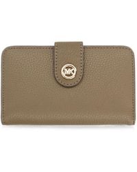 MICHAEL Michael Kors - Medium Logo-Plaque Pebbled-Leather Wallet - Lyst