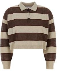 Brunello Cucinelli - Embroidered Wool Blend Polo Shirt - Lyst