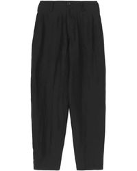 Yohji Yamamoto - Crease-Effect Tapered Trousers - Lyst