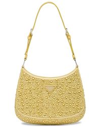 Prada - Cleo Satin Bag With Crystals In Gold - Lyst