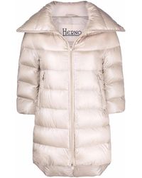 Herno - Cleofe Cropped-Sleeve Jacket - Lyst