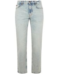 Emporio Armani - Acid-Wash Logo-Plaque Jeans - Lyst
