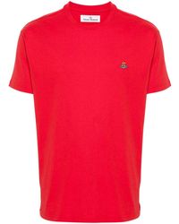 Vivienne Westwood - Katoenen T-shirt Met Geborduurd Logo - Lyst