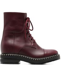 Chloé - Noua Lace-up Leather Boots - Lyst