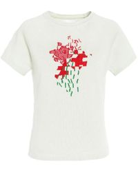 Barrie - Cashmere Floral Motif Top - Lyst