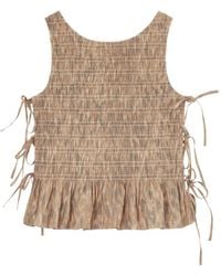 Ganni - Smocked tie top - Lyst