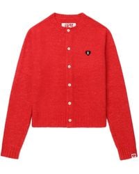 A Bathing Ape - Heart-Badge Buttoned Cardigan - Lyst